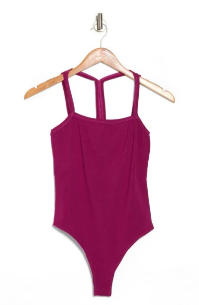 Lulus Summery Inspiration Magenta Ribbed Sleeveless T-back Bodysuit