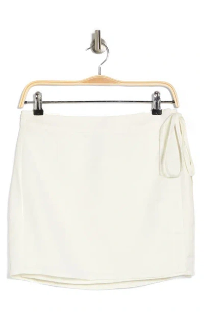 Lulus Updated Chic White Linen Wrap Mini Skirt