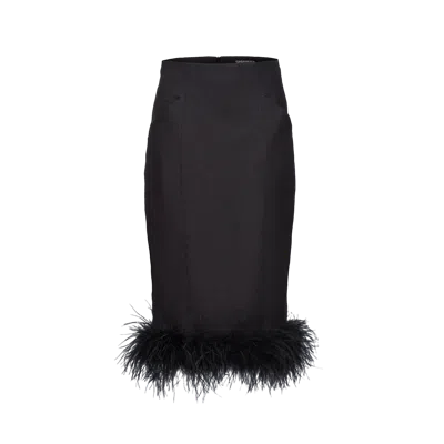 Gasanova Skirt Midi With Boa Bottom In Black
