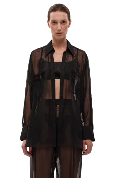 Gasanova Chiffon Shirt With Stones In Black