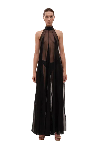 Gasanova Chiffon Maxi Dress In Black
