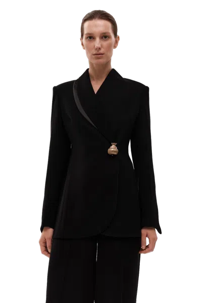 Gasanova Jacket With Double Lapel In Black