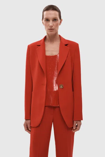 Gasanova Fitted Jacket With Lapel In Red