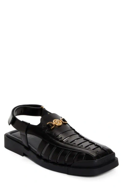 Versace Medusa '95 Fisherman Sandal In Black