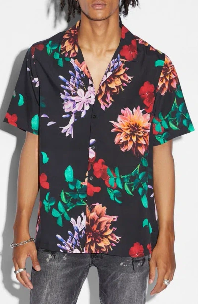 Ksubi Men's Floral Tencel Camp Shirt In Black