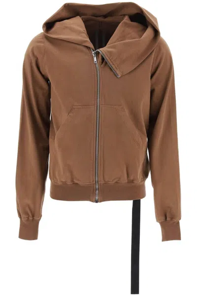 Drkshdw Asymmetric Hooded Sweatshirt In Brown