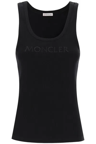 Moncler Logo-embroidered Tank Top In Black