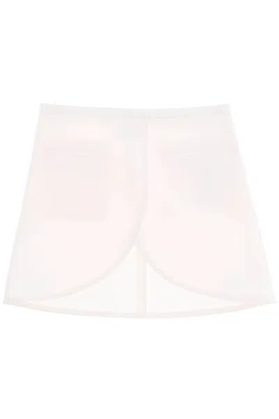 Courrèges Courreges Ellipse Twill Mini Skirt In In White
