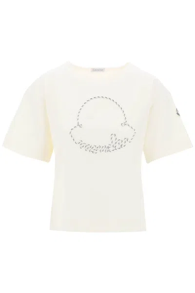 Moncler T Shirt With Nautical Rope Logo Design In White