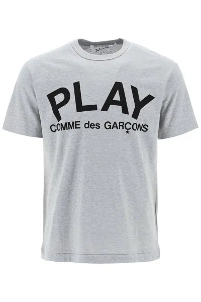 Comme Des Garçons Play T-shirt With Play Print In Grey