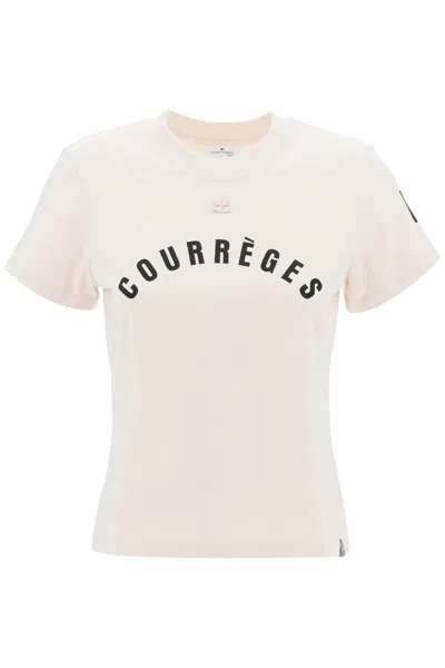 Courrèges Ac Straight Printed T-shirt In Neutro