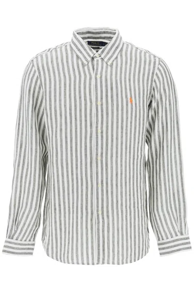 Polo Ralph Lauren Striped Custom-fit Shirt In White
