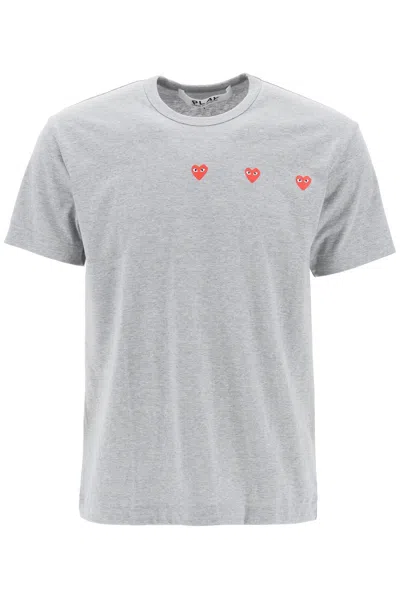 Comme Des Garçons Play "round-neck T-shirt With Heart In Grey