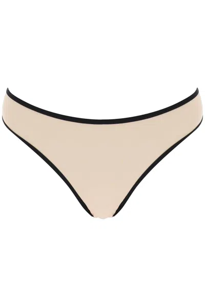Totême Toteme "bikini Bottom With Contrasting Edge Trim Women In Beige