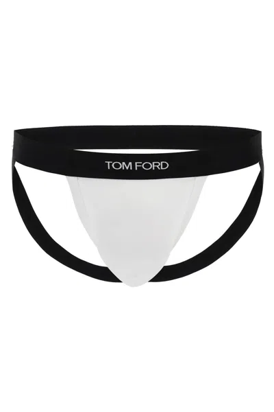 Tom Ford Logo Band Jockstrap With Slip In White