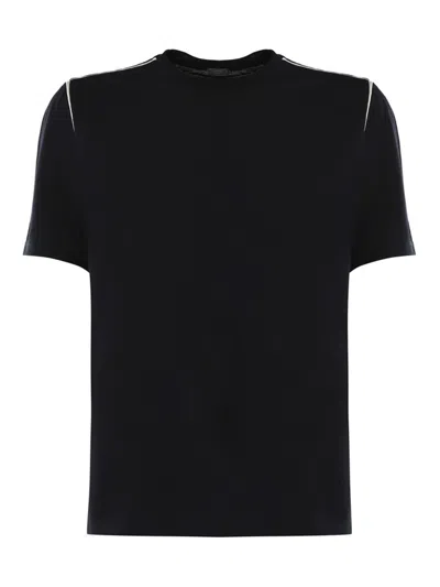 Zanone T-shirt With Silver Detail In Black