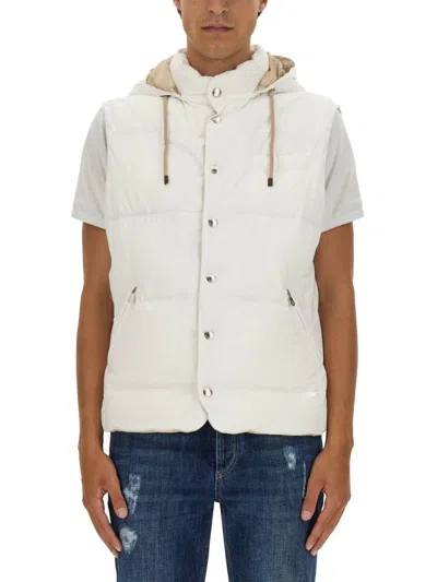 Brunello Cucinelli Nylon Down Jacket In White