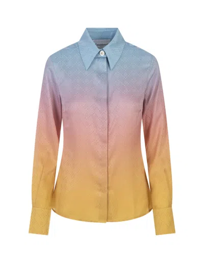 Casablanca Multicolor Silk Ping Pong Shirt In Multicolour
