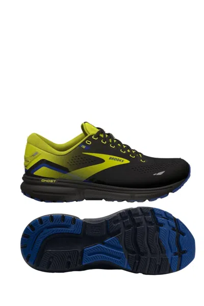 Brooks Men's Ghost 15 Running Shoes - D/medium Width In Black/nightlife/blue