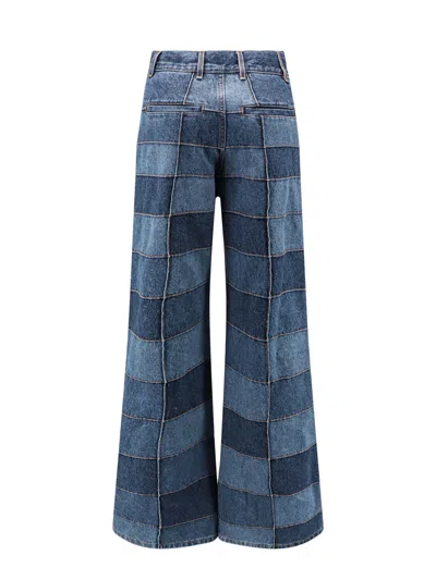 Chloé Multicolor Patchwork Denim Jeans This Denim Is A Blend Of Recycled Cotton ( Above 75% ) And Natural In Blue