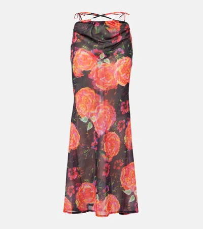 Bananhot Floral Chiffon Beach Cover-up In Multicoloured