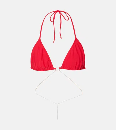 Bananhot Chain Triangle Bikini Top In Red