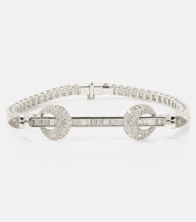 Ananya Chakra 18kt White Gold Bracelet With Diamonds And Quartz In Metallic