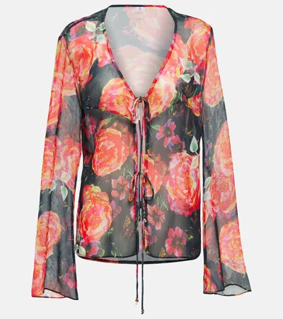 Bananhot Vanessa Floral Chiffon Beach Cover-up In Multi