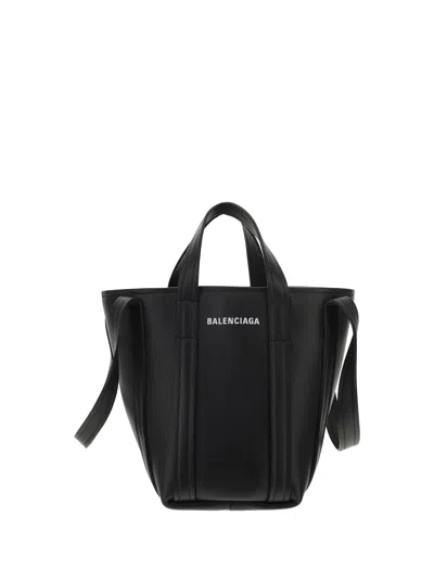 Balenciaga Everyday Handbag In Black/l White