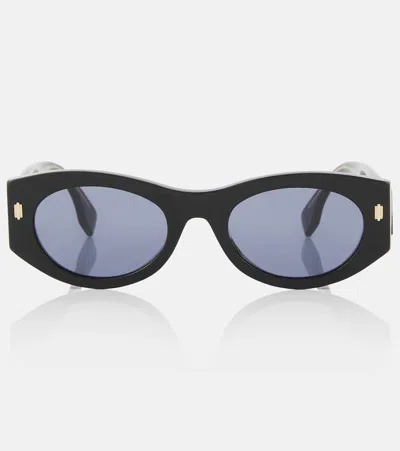 Fendi Eyewear Oval Frame Sunglasses In Black