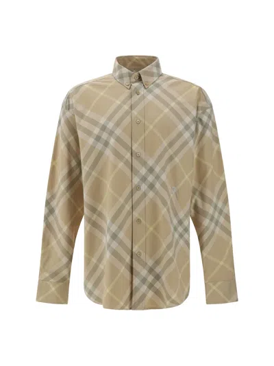 Burberry Men Shirts In Brown