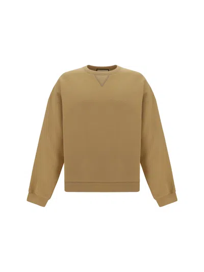 Gucci Cotton Jersey Sweatshirt With Web In Camel/mix