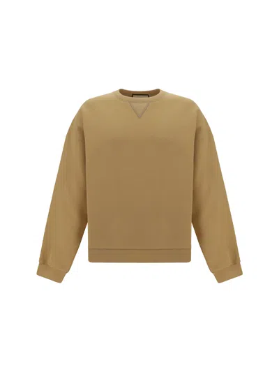 Gucci Logo刺绣棉卫衣 In Camel/mix