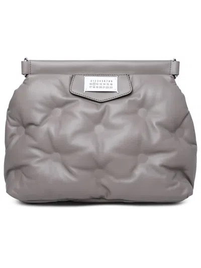 Maison Margiela Woman  'glam Slam' Taupe Nappa Leather Crossbody Bag In Gray