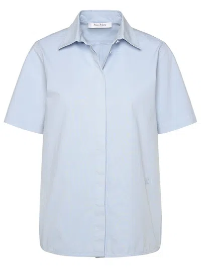 Max Mara Woman  'adunco' Light Blue Cotton Blend Shirt