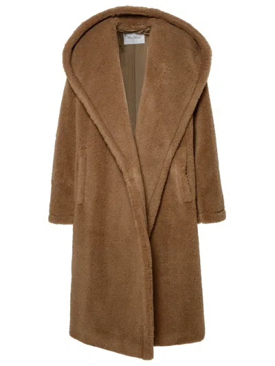 Max Mara Apogeo 抓绒连帽中长外套 In Brown