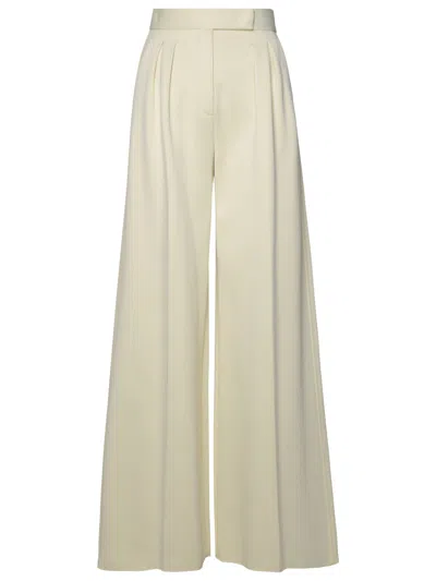 Max Mara Woman  'zinnia' White Cotton Blend Pants