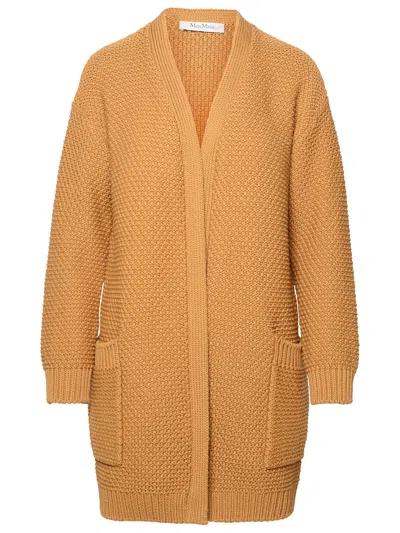 Max Mara Caramel Cotton Cardigan In Brown