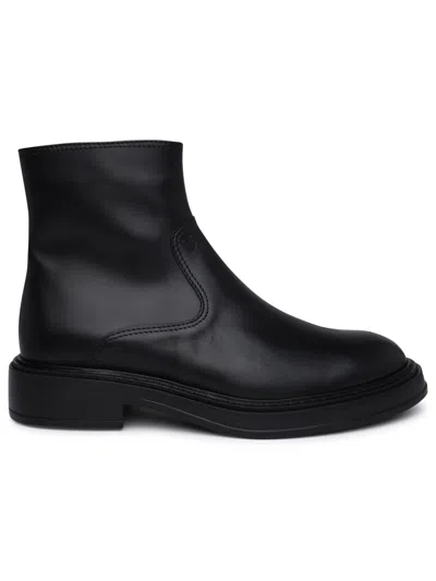 Tod's Black Leather Ankle Boots Man