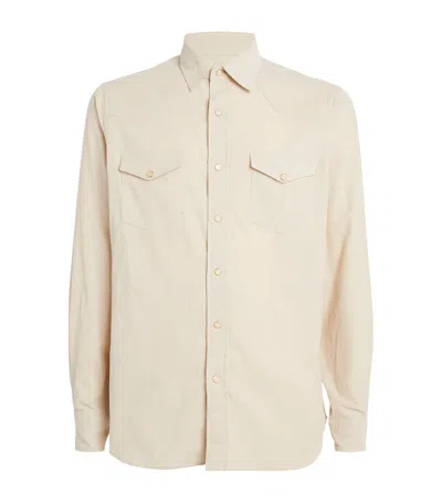 Lardini Pearl Button Shirt In White