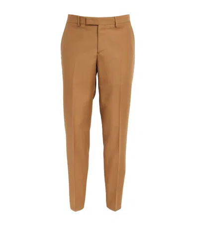 Lardini Virgin Wool-blend Tailored Trousers In Brown