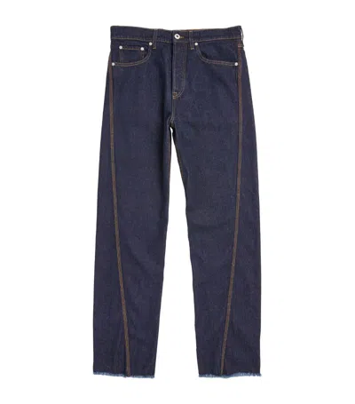 Lanvin Twisted-seam Jeans In Navy
