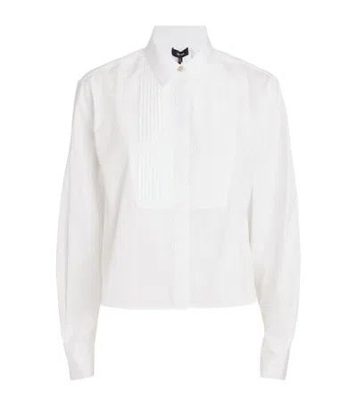 Me+em Cotton Bib-detail Shirt In White