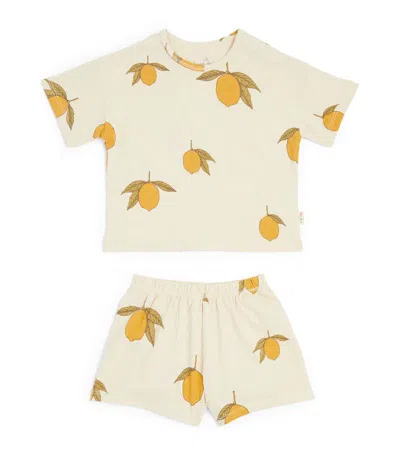 Konges Sløjd Babies' Cotton Lemon Print T-shirt And Shorts Set (9 Months-4 Years) In Multi