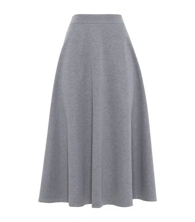 Brunello Cucinelli Women's Stretch Cotton Midi Circle Skirt In Medium Grey