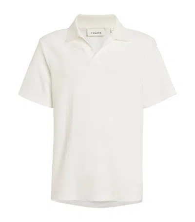 Frame Cotton Piqué Polo Shirt In White