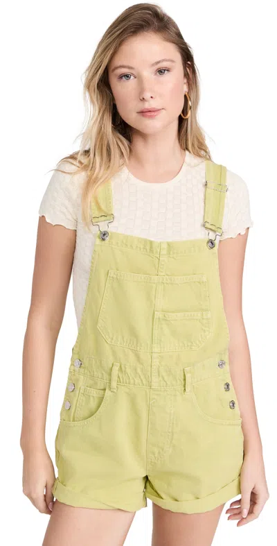 Free People Ziggy Shortall Romper Overalls Summy Lime