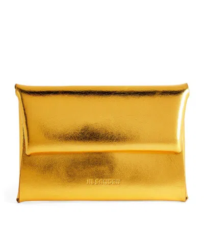 Jil Sander Leather Folded Coin Purse In Yellow