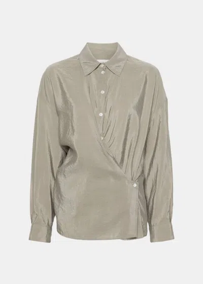 Lemaire Twisted Shirt In Bk885 Light Misty Grey