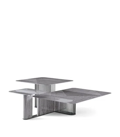 Giorgio Collection Moonlight Triple Cocktail Table In Grey